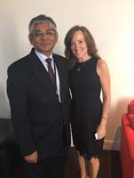 Ambassador Arun K. Singh meeting with Congresswoman Rep. Kathleen Rice (D-NY), Ranking Member of House Homeland Security Subcommittee on Transportation Security at Democratic National Convention, Philadelphia (July 26, 2016)