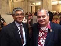 Ambassador Arun K. Singh meeting with Delegate Gregorio Sablan (D-North Mariana Islands) at Democratic National Convention, Philadelphia (July 26, 2016)