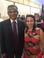 Ambassador Arun K. Singh meeting with Vermont State Representative Kesha Ram at Democratic National Convention, Philadelphia (July 25, 2016)