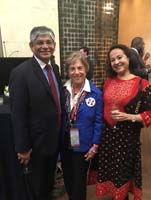 Ambassador Arun K. Singh meeting with Congresswoman Jan Schakowsky (D-IL), Ranking Member of House Energy and Commerce Subcommittee on Commerce, Manufacturing and Trade at Democratic National Convention, Philadelphia (July 25, 2016)
