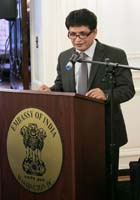 Attache Y. K. Batra emceeing the cultural event 'The Rasa of Transcendence: Explorations Through Dance, Art and Spirituality', presented by Embassy of India, Washington DC on August 4.