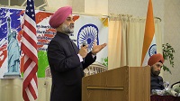 Amb Taranjit Singh Sandhu, DCM addressing the gathering at the Reception hosted by Indian American Community of Metropolitan Washington welcoming Ambassador Navtej Sarna and bidding farewell to Amb Taranjit Singh Sandhu DCM