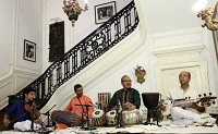 Presentation of "Rhythm of Freedom - Thematic 'jugalbandhi' Concert - Rebellion, Victory and Harmony", by Vijay Ganesh on Mridangam, Devapriya Nayak on Tabla, Soumya Chakraverty on Sarod and Kamalakiran Vinjamuri on Violin.