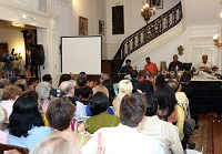 Presentation of "Rhythm of Freedom - Thematic 'jugalbandhi' Concert - Rebellion, Victory and Harmony", by Vijay Ganesh on Mridangam, Devapriya Nayak on Tabla, Soumya Chakraverty on Sarod and Kamalakiran Vinjamuri on Violin.