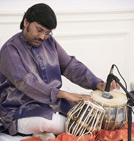 Tabla Artist Amit Chatterjee performing during the cultural event 'Sarod Recital by Apratim Majumdar',  presented by the Embassy of India, Washington, DC, on November 11, 2016.