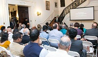 Charge d'Affaires Amb. Taranjit Singh Sandhu addressing the gathering at the cultural event presented by the Embassy of India, Washington, DC, in connection with the Celebration of the 141st Birth Anniversary of Sardar Vallabhbhai Patel, at the Embassy on November 3.