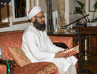 Sheikh Murtaza Challawala of Dawoodi Bohra Community performing the Invocation (Recitation from the Holy Quran) at Celebration of Eid-ul-Fitr function at Embassy Residence on August 8, 2015.