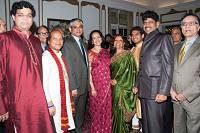 Ambassador Arun K. Singh and his wife Dr. Maina Singh with the team of Singes and other guests at Celebration of Eid-ul-Fitr function at Embassy Residence on August 8, 2015.