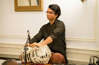 'Tabla' Artist Anirudh Alva Changkakoti performing during the 'Monsoon Melodies: A Themed Musical Presentation Celebrating Indian Monsoon' event at Embassy on August 3, 2015
