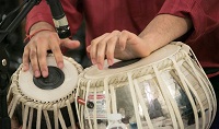 Anirudh Changkakoti on Tabla during the cultural event 'Colors of Breath: A Meditative Thematic Music Recital', presented by Embassy of India, Washington DC on April 29.