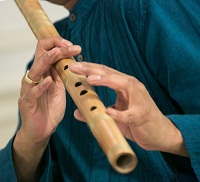 Flutist Deepak Ram performing during the cultural event 'Colors of Breath: A Meditative Thematic Music Recital', presented by Embassy of India, Washington DC on April 29.