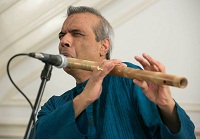Flutist Deepak Ram performing during the cultural event 'Colors of Breath: A Meditative Thematic Music Recital', presented by Embassy of India, Washington DC on April 29.
