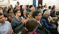Guests in attendance at the cultural event 'Colors of Breath: A Meditative Thematic Music Recital', presented by Embassy of India, Washington DC on April 29.