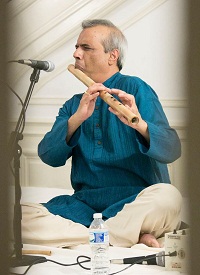 Flutist Deepak Ram performing during the cultural event 'Colors of Breath: A Meditative Thematic Music Recital', presented by Embassy of India, Washington DC on April 29.