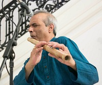 Flutist Deepak Ram performing during the cultural event 'Colors of Breath: A Meditative Thematic Music Recital', presented by Embassy of India, Washington DC on April 29.