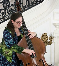 Amy Shook playing the Bass.