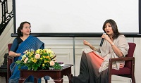 Conversation with Director Vibha Bakshi by Dr. Maina Singh, Scholar-in-Residence, School of International Service, American University, at the cultural event 'Daughters of Mother India - Film by Vibha Bakshi', presented by Embassy of India, Washington DC on November 12, 2015.
