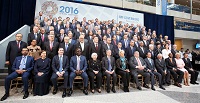 Finance Minister Arun Jaitley (2nd row, extreme left) at the 2016 Spring Meetings--IMF Governors' Photograph, April 16.