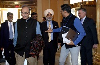 Finance Minister Mr. Arun Jaitley arrived in Washington, DC on April 13, 2016 to attend IMF-World Bank Spring Meetings 2016