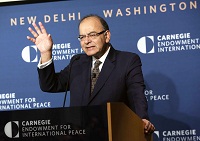 Finance Minister Arun Jaitley speaking at Carnegie Endowment for International Peace in Washington DC on April 13, 2016.