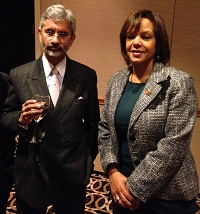 Ambassador Dr. S. Jaishankar with Congresswoman Robin Kelly , Illinois 2nd District on February 28, 2014.