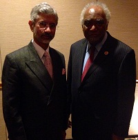 Ambassador Dr. S. Jaishankar with Congressman Danny Davis Of Illinois 7th District on February 28, 2014.