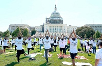Interactive Yoga Session / Cultural Program at the celebration of the 2nd International Day of Yoga at Capitol Hill Lawns, Washington, DC.