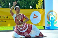 Presentation of 'Indian Classical Dance 'Bharatnaytam' by Shobha Subramanian of 'Jayamangala' Dance School, during performance of 'Classical on the Capitol' at the celebration of the 2nd International Day of Yoga at Capitol Hill Lawns, Washington, DC, on June 18, 2016.