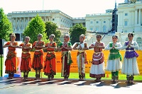 Artists (Kuchipudi Dance Academy, 'Jayamangala Dance School, Lasya Academy ) of 'Classical on the Capitol' at the celebration of the 2nd International Day of Yoga at Capitol Hill Lawns, Washington, DC, on June 18, 2016.