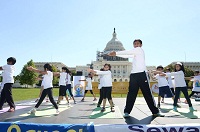 Interactive Yoga Session / Cultural Program by kids at the celebration of the 2nd International Day of Yoga at Capitol Hill Lawns, Washington, DC.