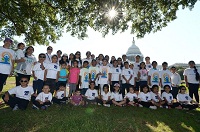 Young Participants at the celebration of the 2nd International Day of Yoga at Capitol Hill Lawns, Washington, DC.