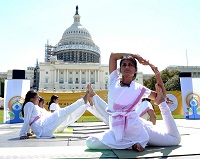 Interactive Yoga Session / Cultural Program at the celebration of the 2nd International Day of Yoga at Capitol Hill Lawns, Washington, DC.