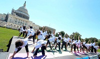 Interactive Yoga Session / Cultural Program at the celebration of the 2nd International Day of Yoga at Capitol Hill Lawns, Washington, DC.