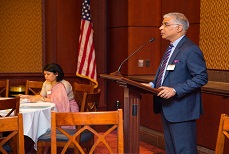 Photo 8 of Deputy Chief of Mission Santosh Jha briefing Congressional Staffers & Committee  Directors on Prime Minister Modi's successful visit to the U.S.