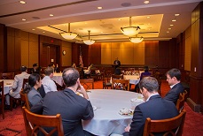 Photo 7 of Deputy Chief of Mission Santosh Jha briefing Congressional Staffers & Committee  Directors on Prime Minister Modi's successful visit to the U.S.