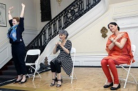 Ms. Naomi Nim (Government Affairs Committee, MD/DC/VA chapter of ADTA), Ms. Jody Wager (Vice president, ADTA) and Ms. Nalini Prakash (Dancer-Choreographer & Dance Therapist) presenting an experiential session to the audience, teaching them a number of DMT exercises.