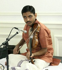Nagai Sriram playing the Violin.