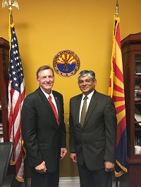 Ambassador Arun K. Singh meeting with Congressman Paul Gosar (R-AZ) on April 21, 2016.