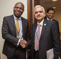 Mr. Shaktikanta Das, Secretary, DEA, Ministry of Finance meeting with IFAD President, Mr. Gilbert F. Houngbo in Washington D.C. on 22 April, 2017.
