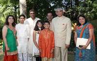 Ambassador Arun K. Singh with the artists who performed on the occasion of celebration of India's 70th Independence Day at Embassy Residence on August 15.