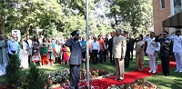 Singing of the National Anthem on the occasion of celebration of India's 70th Independence Day at Embassy Residence on August 15.