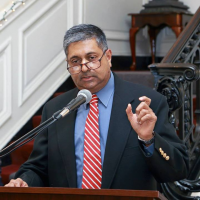 Dr. B.N. Hebbar, Professor, George Washington University, spreaking on the significance on Diwali.