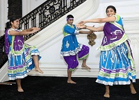 Raas Classical Dance performance by GWISA students Meenu Rajendraprasad, Brinda Mysore and Kunj Bhatt.