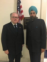 Ambassador Navtej Sarna warmly received by Congressman George Holding, Co-chair of House India Caucus. Great supporter of strong India-US relations