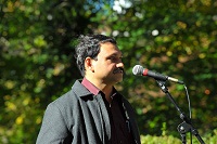 First Secretary Mr. Gangadhar Panda welcoming the guests at the Diwali celebrations, hosted at the Embassy Residence on October 26.