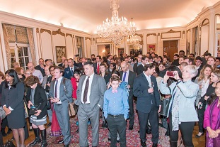 Invitees at the Hanukkah celebration at Ambassador's Residence on December 19, 2016.