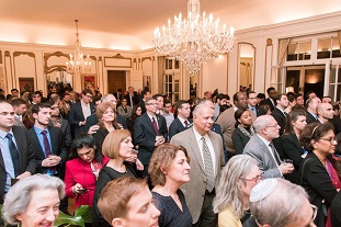 Invitees at the Hanukkah celebration at Ambassador's Residence on December 19, 2016.