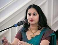 Ms. Sohini Sengupta emceeing the event 'Forgive My Fondness' - An Evening of Bengali Music, at Embassy of India, Washington DC on November 6, 2015.