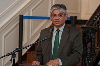 Ambassador Arun K. Singh addresses the guests during 'Girl Rising India' event hosted by him at Embassy of India, Washington DC on October 9, 2015 on the eve of International Day of the Girl.