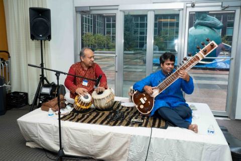 Recitation of Hindustani Classical music on Tabla by Debapriya "Debu" Nayak  and Dand Sambarta Rakshit on sitar at the function celebrating Diwali at the US State Department on Monday, November 5, 2018.